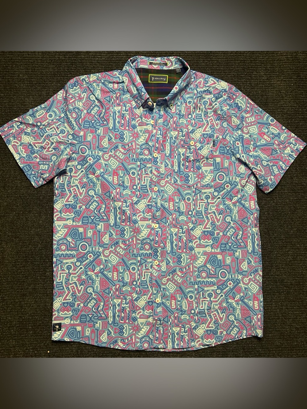 NWOT William Murray Men’s Large Golf Shirt Abstract Geometric Print Shirt